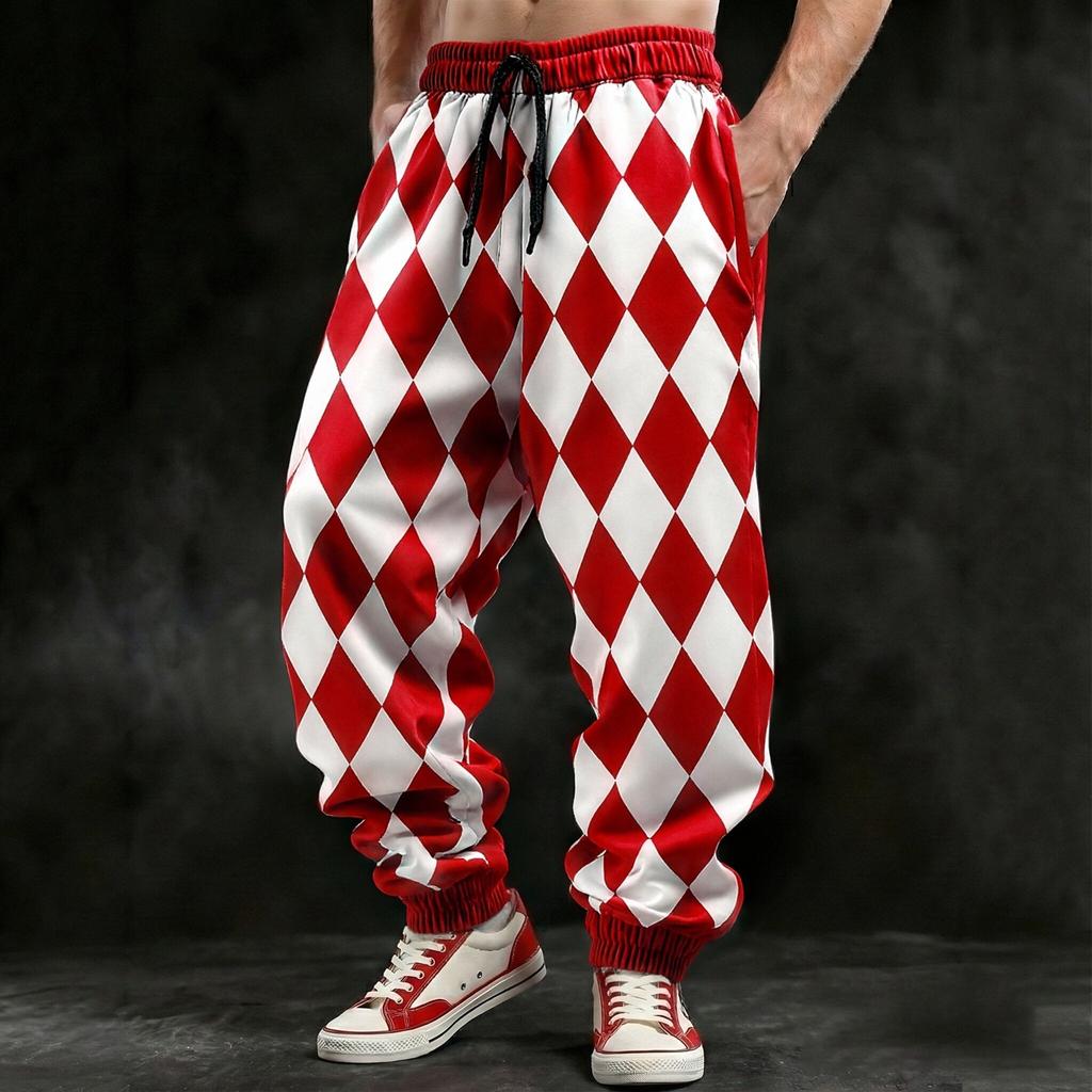 Pantaloni Jogger in Denim da Uomo con Stampa Digitale 3D - Vestibilità Larga Americana e Bordi con Fibbia - Pantaloni Lunghi Hip-Hop Streetwear
