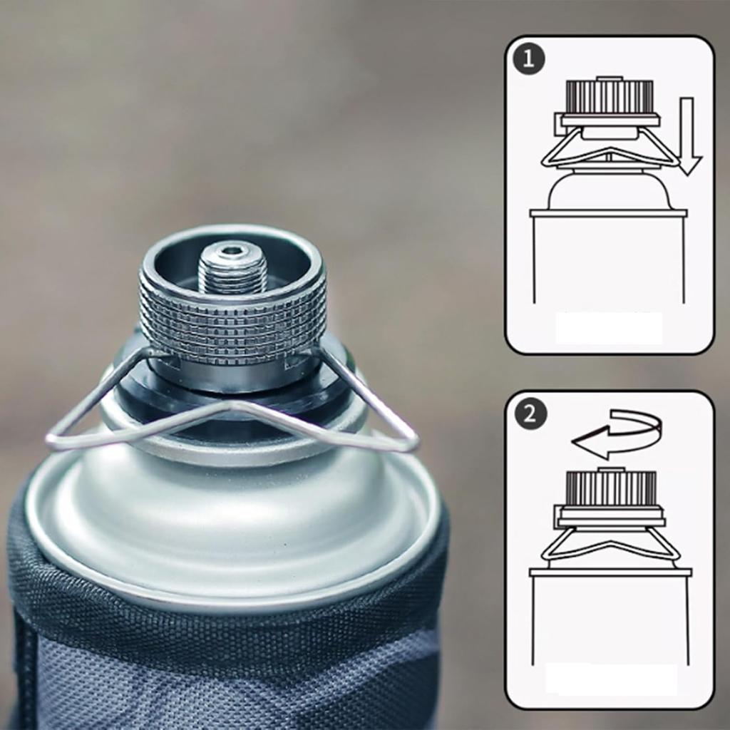 Butane Adapter With Bracket Outdoor Butane Gas Conversion Joint Camping Stove Adapter Screw Valve Output Nozzle Bottle Adapter