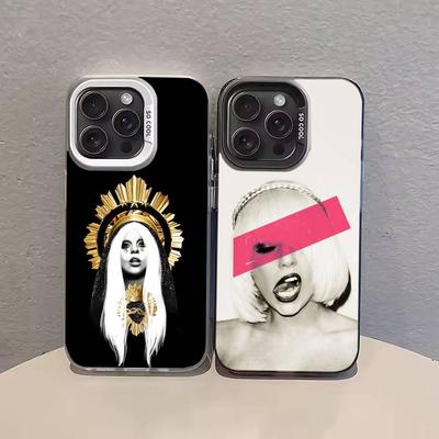 L-Lady Singer G-Gaga  Phone Case For iPhone 17 16 15 14 13 12 11 Pro Max Plus Silver Candy Matte Cover