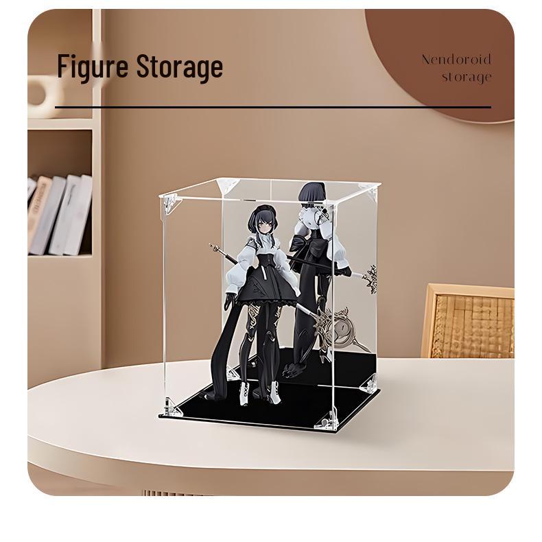 Transparent Acrylic Magnetic Display Box: Dustproof Protective Cover for Labubu Figures
