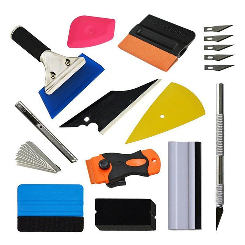 

1Set Carbon Fiber Car Tools Vinyl Wrap Film Sticker Wrapping Auto Window Tint Foil Magnetic Stick Squeegee Razor