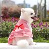 Yousheng Puppy Dress Plaid Printing Bow-knot Decor Apparel Two-legged Dog Costume Skirt for Summer