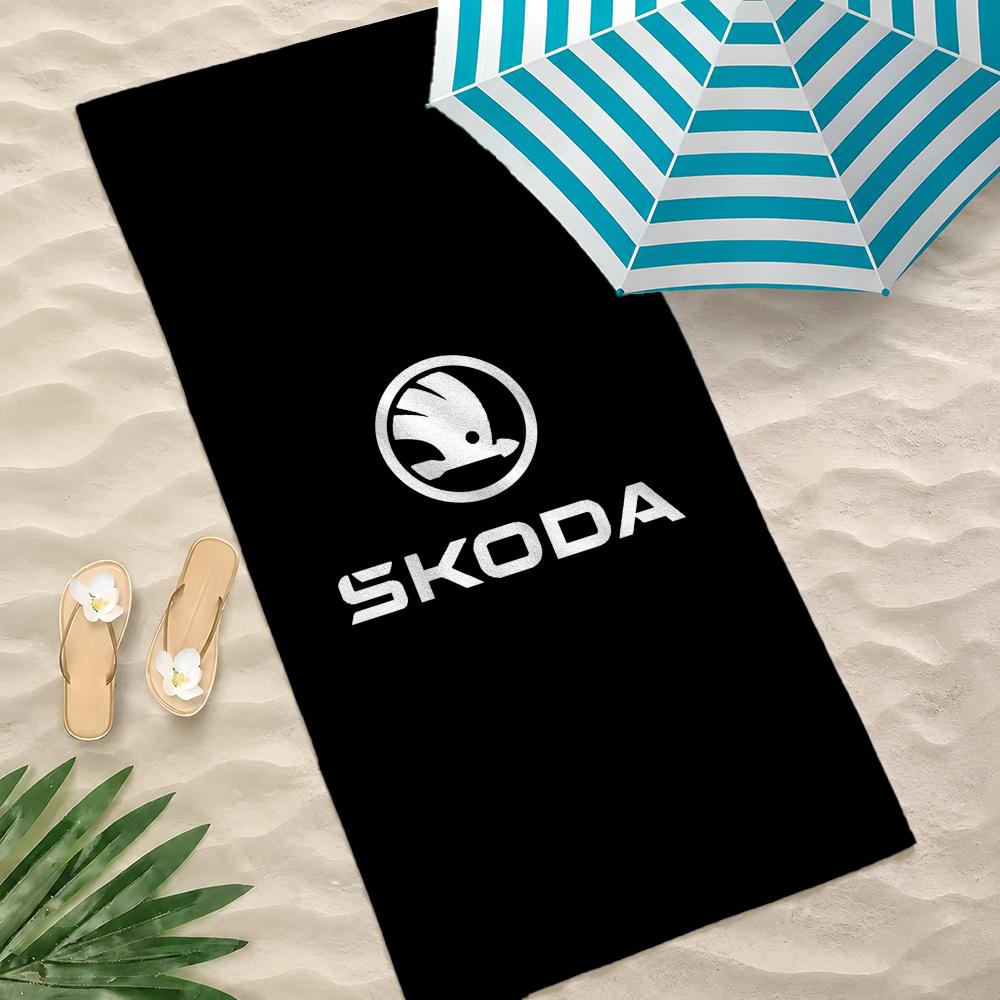 Car Brand S-Skoda Towel Towel beach towel, quick drying absorbent bath towel for Swim,Gym,Camping,Outdoor hot