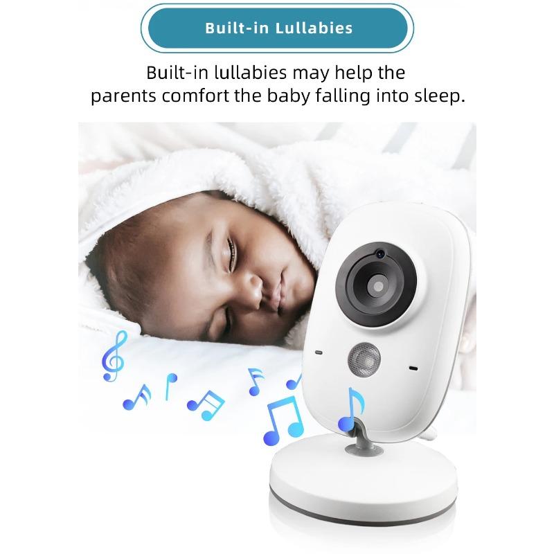 3.2 Inch Wireless Video Baby Monitor With Lullabies Auto Night Vision Two Way Intercom Temperature Monitoring Babysitter