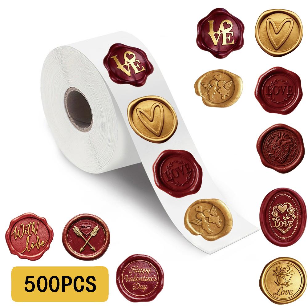 

500Pcs/Roll Valentine s Day Print Sticker Decoration Salon Laptop Coffee Suitcase Graffiti Landscape Bicycle Suitcase Stickers