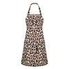 Stylish Leopard Print Apron Kitchen Cooking Accessories Apron Adjustable Neck Strap Easy Wash For Home Beauty Salon Use
