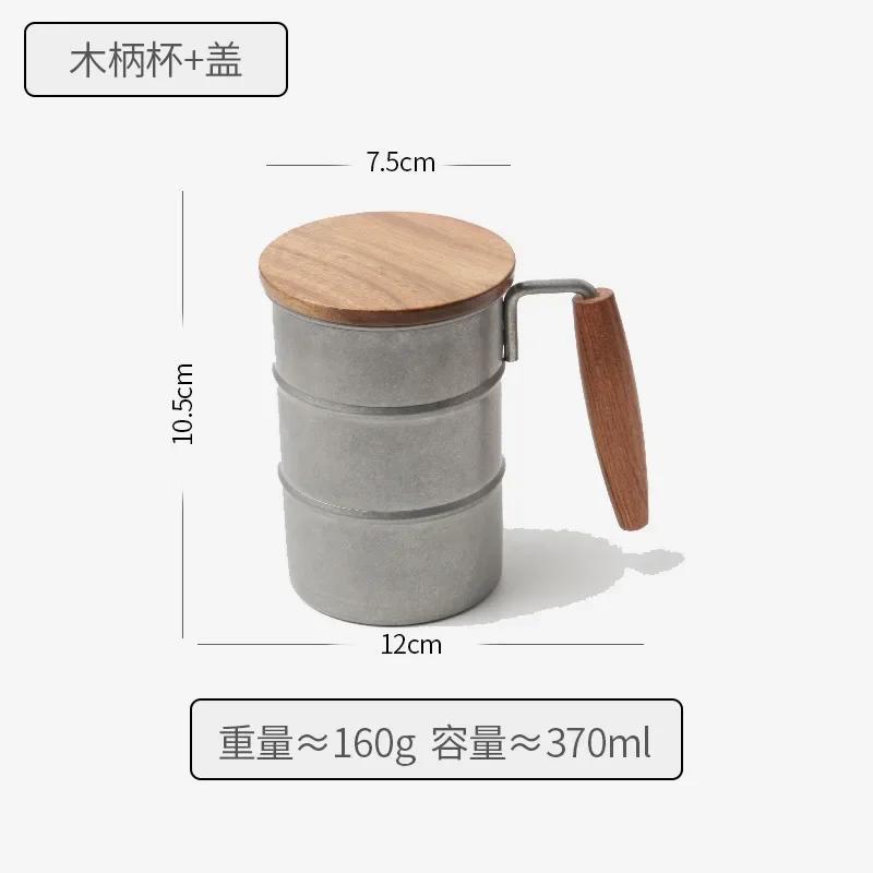 304 Stainless Steel Outdoor Mug Creative Camping Beer Cup Vintage Covered Coffee Mug Easy To Carry