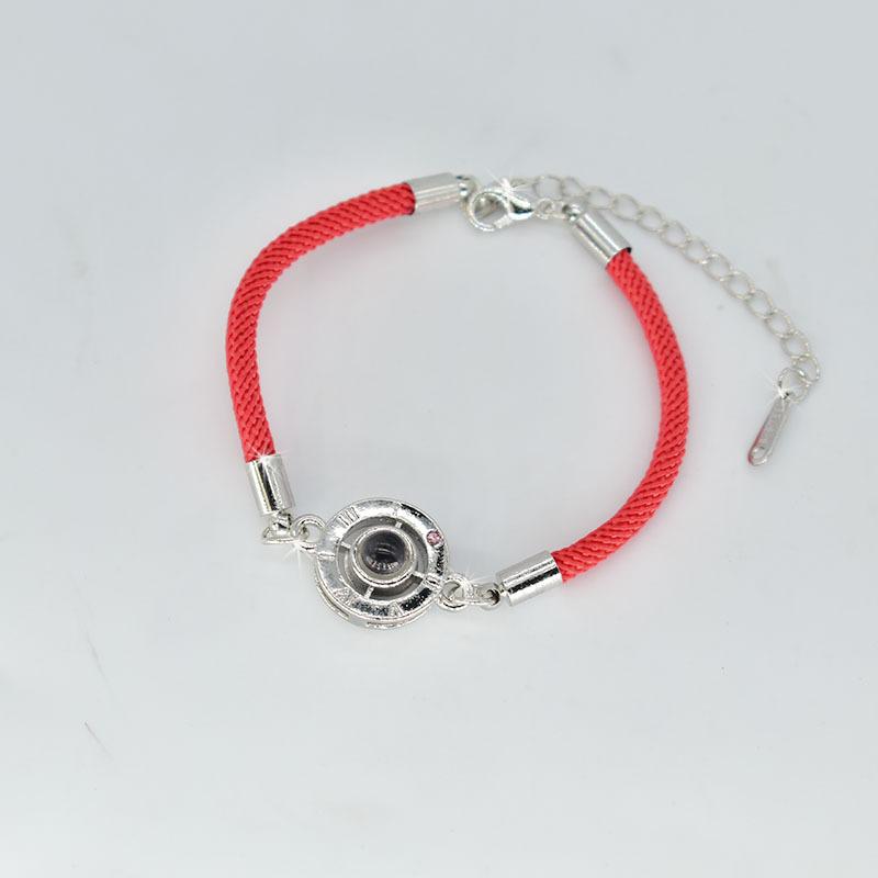 I Love You Projection Bracelet Ribbon Bracelet 100 Languages Fashion 1PC Red Valentine's Day  Handmade
