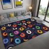 Record Area Rug CD Card Living Room Rugs Vintage Disc Print Decor Doormat Music Theme Carpet Non Slip Soft Indoor Floor Mat