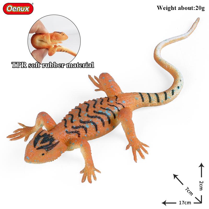 Oenux Insect Animal Wild Reptile Model Soft TPR Mantis Lizard Chameleon Housefly Gekko Action Figures Halloween Trick Kid Toy