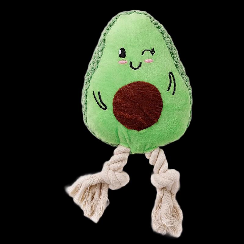 PetLimit Durable Squeaky Plush Avocado Dog Toy