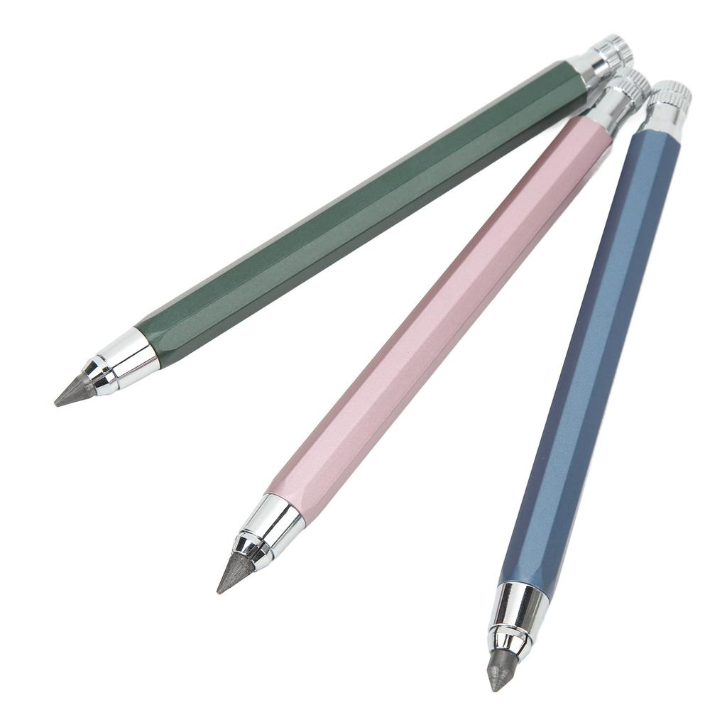 3Pcs Mechanical Carpenter Pencil 5.6mm Scribing Tool Marker Set Kit for Woodworking Black