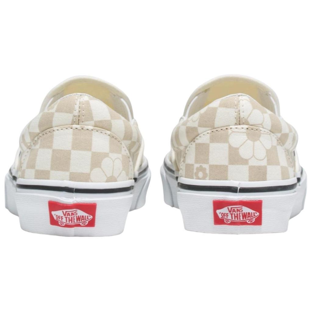 Vans Slip-On Floral Check Comfortable Versatile Low-Top Skate Shoes Women sneaker Beige VN0009Q7CD3