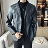 Ny Herre Stor Størrelse Revers Allsidig Skinnjakke Herre Koreansk Stil Casual Dress Skinnjakke Herre Vår og Høst Overdeler