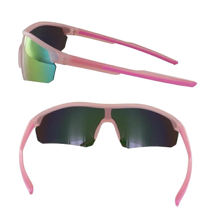 Polarized Sunglasses for Kids, UV Protection, Baseball, Sports, Juniors, and Women, Mirror Lens, Half-Rim, Lightweight, 1007k, Gray, Orange, Green,