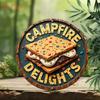 Vintage Campfire S'mores Round Tin Sign Rustic Wall Decor For Garden Bar Cafe Living Room Entryway