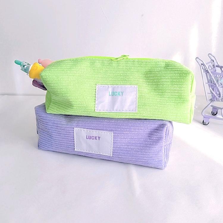 Candy Color Pen Bag Corduroy Pen Case Large Capacity Pencil Bag Japanese Styles Pencil Case School Office Supplies