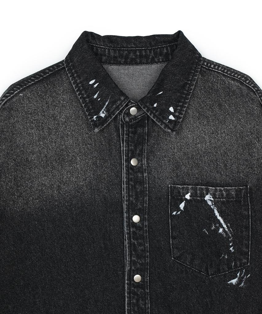 FDR Vintage Washed Pocket Denim Shirt Black