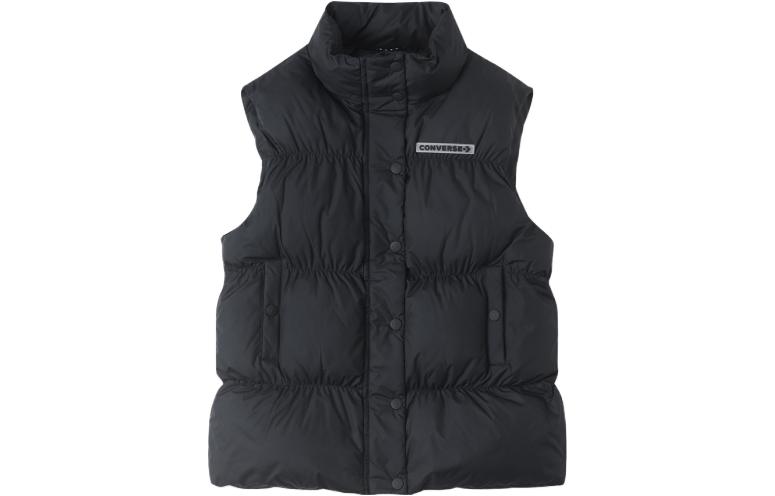 Converse Vests Women s Black Stand Collar Moderate Workwear 10025203-A01 XS