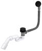 Bathtub Siphon With Click-Clack Plug And Overflow Pipe, Black