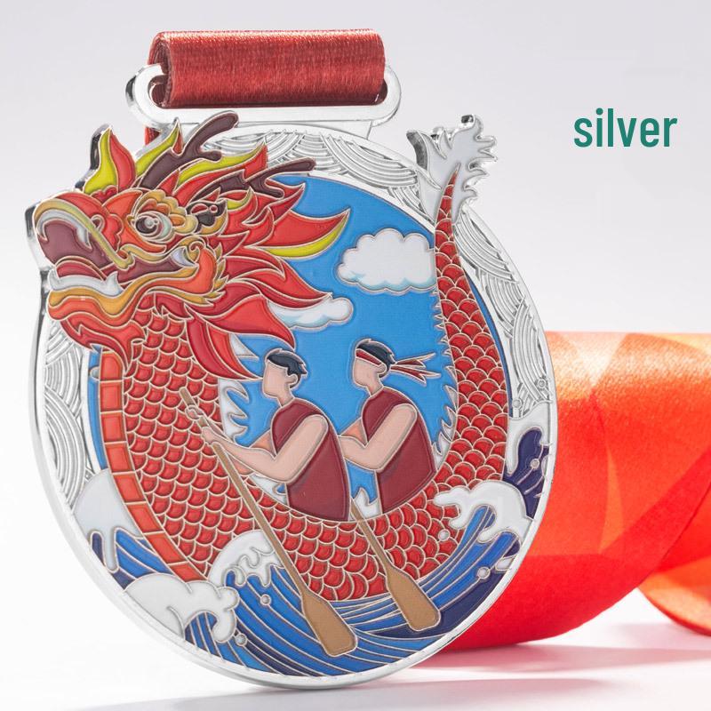 2025 City Dragon Boat Race Silver Copper Commemorative Plaque - Festival Activity Medal серебряный