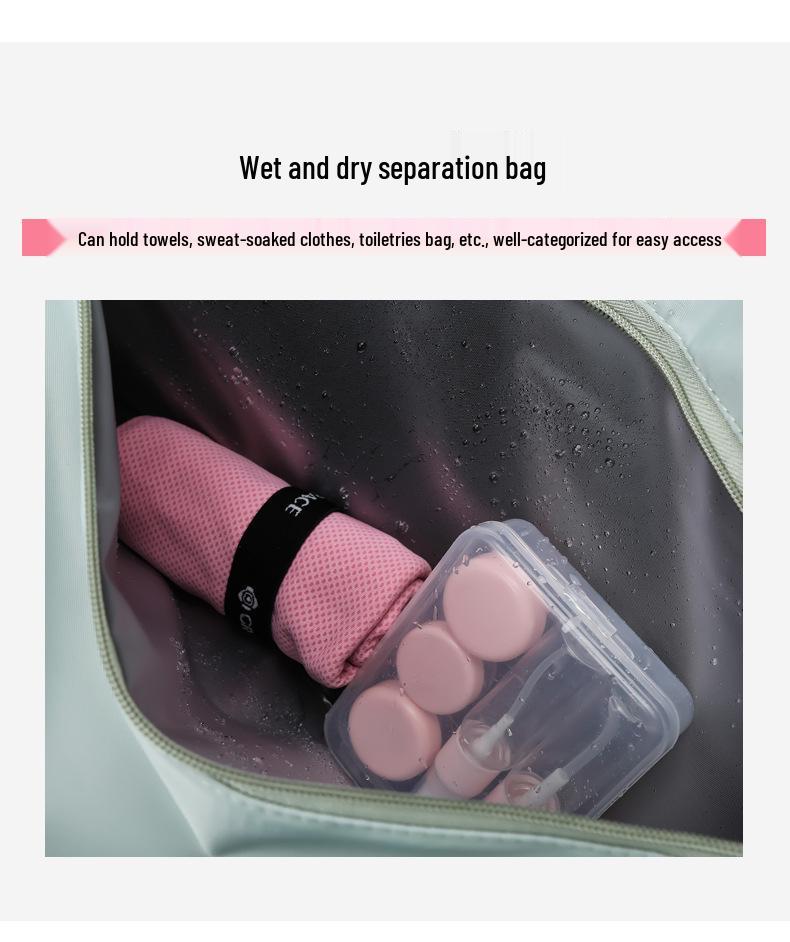 Yoga Swim Fitness Bag with Logo – Large Capacity, Wet/Dry Separation, Shoe Compartment, Trolley-Ready Sports Travel Bag