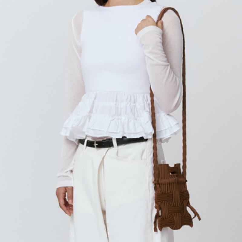 Pleatsmama Mini Crossbow Bag Camel