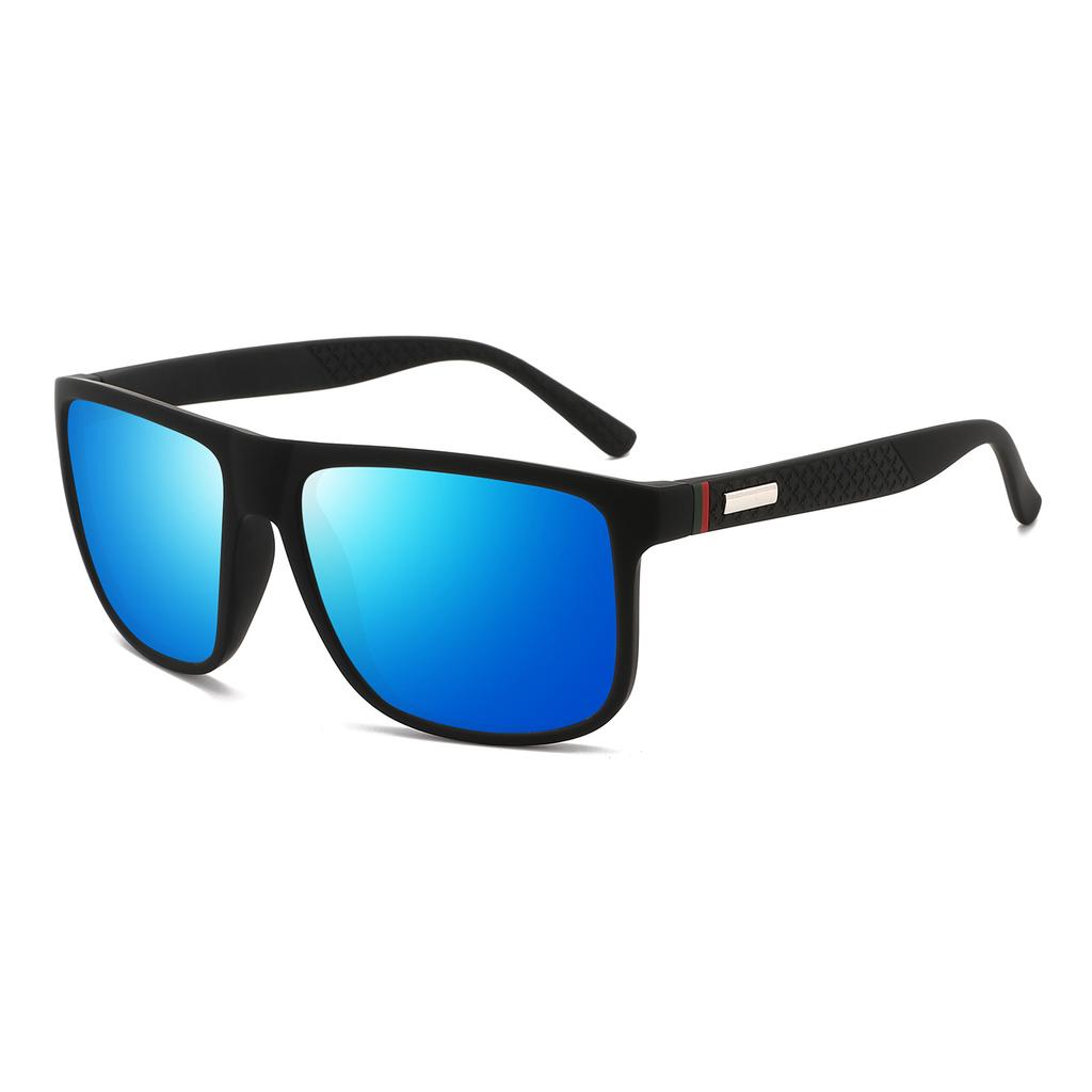 New fashionable polarized sunglasses, red and green striped temple colorful film driving sunglasses advanced sense P
