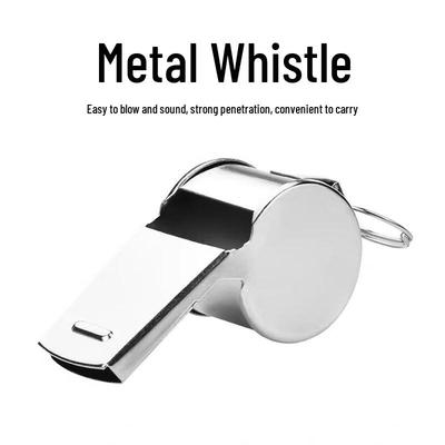 10-Pack Stainless Steel Whistles with Lanyards and Storage Box