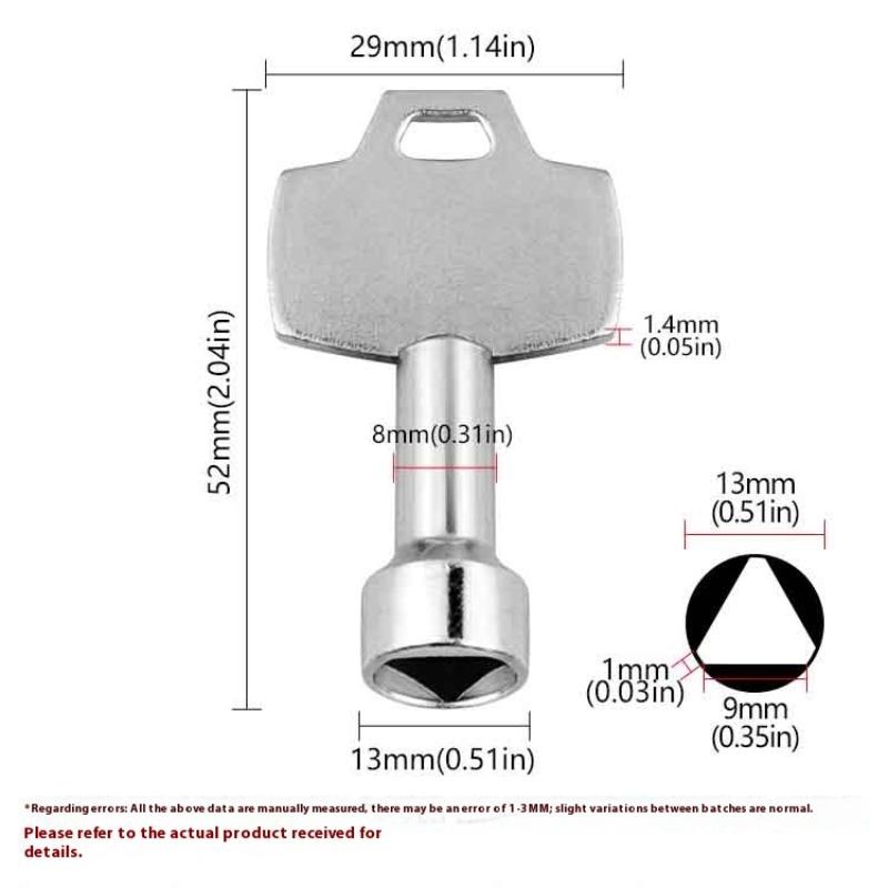 1/2/3/4Pcs Trash Can Key Utility Keys For Garbage Ms705 Cam Lock Triangular Lock Triangle Cabinet Spanner Elevator Door
