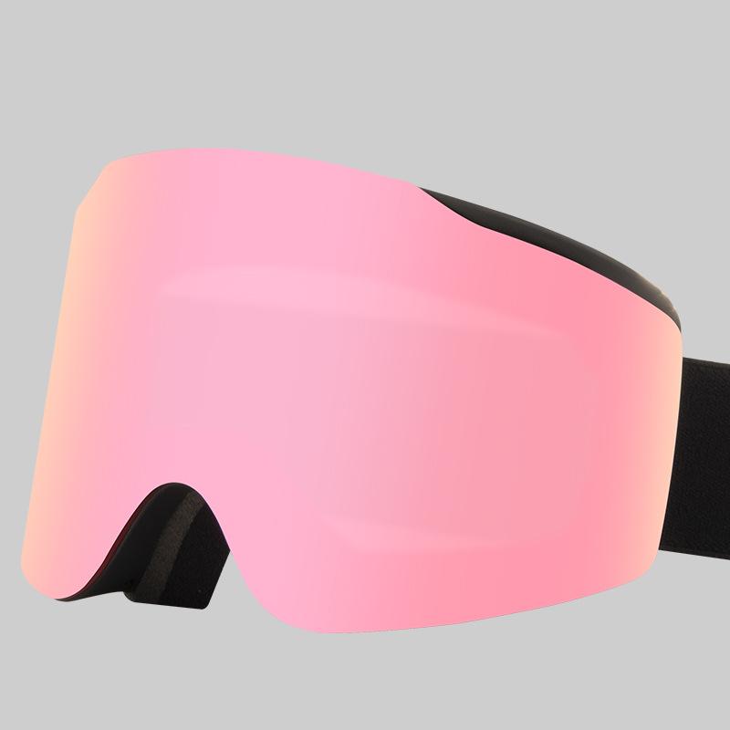 Anti-fog ski goggles with double-layer magnetic lenses, outdoor sports UV protection goggles for men and women