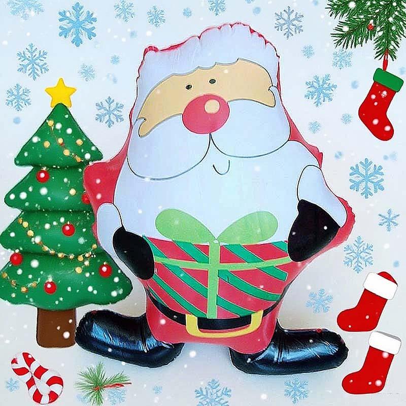 1 Piece 55Cm Pvc Inflatable Tumbler Santa Claus Snowman Reindeer Shape Cartoon Balloon Christmas Party Decoration Large Balloon
