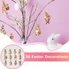 36pcs Easter Bunny Dangling Ornaments Retro Happy Easter Theme Wooden Tree Pendant Egg Rabbit Door Hangers Backdrop Decoration