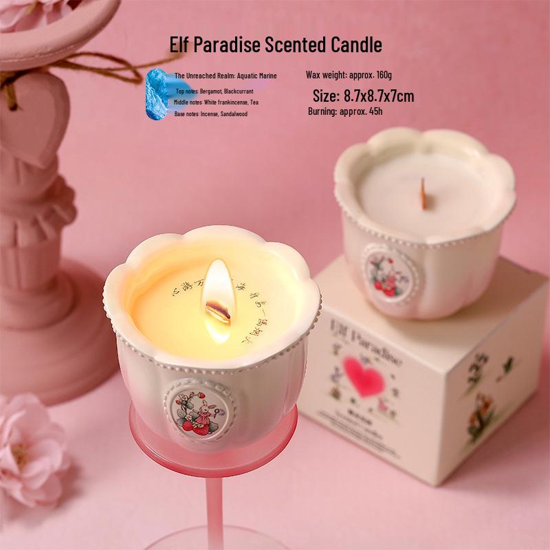 Elf Paradise Scented Candle & Diffuser Stone Ornament Gift Set for New Year, Birthday, or Wedding Favors