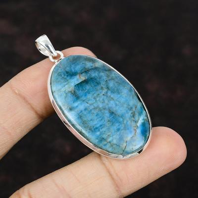Neon Apatite Pendant Gemstone Pendant 925 Sterling Silver Pendant Antique Jewelry Handmade Dainty Pendant Gift For Mother Statement Pendant