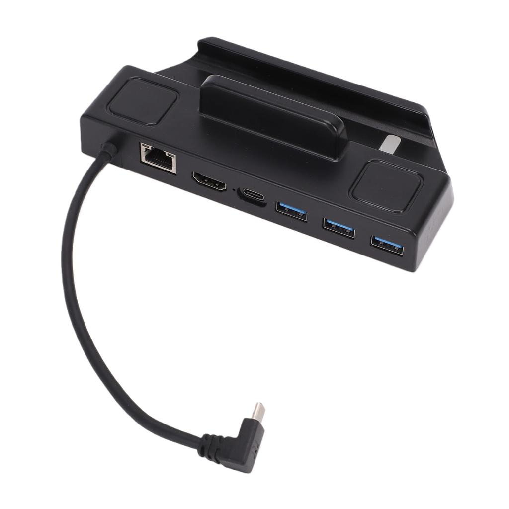 Docking Station Fit for Steam Deck OLED 6 in 1 Type C Hub with HD Multimedia Interface 4K 60Hz 1Gbps Ethernet 3 USB A