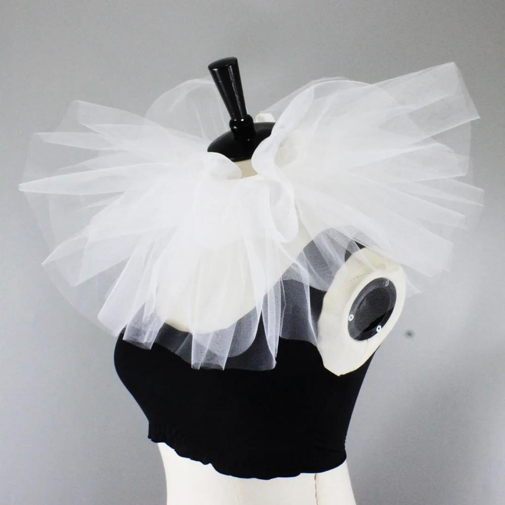 Perfect Match Halloween Mesh Stand Fake Collars Women Pleated Ruffles False Collars Shirt Dress Wedding Party Neck Ruff Scarf Neck Shawl