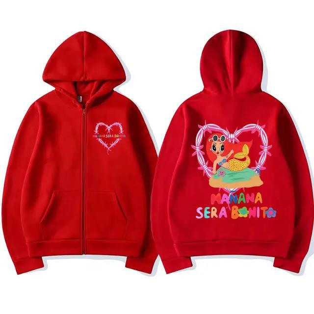 Carol G Album Heart Manana Sera Bonit Zip Hoodie Men'S And Women'S Kawaii Sweater