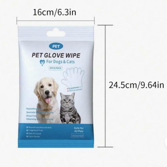 Cross-Border Pet Supplies: Disposable Pet Cleaning Wipes Gloves for Cats and Dogs, Safe to Lick