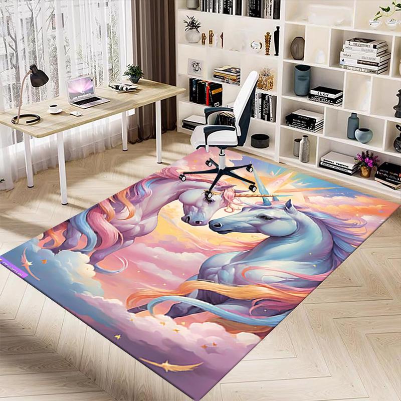 1PC Unicorns Fantasy Extra Large Non Slip Floor Carpet, Office, Family, Studio   Large Area Rug Indoor Rugs, Bold Statement Piece