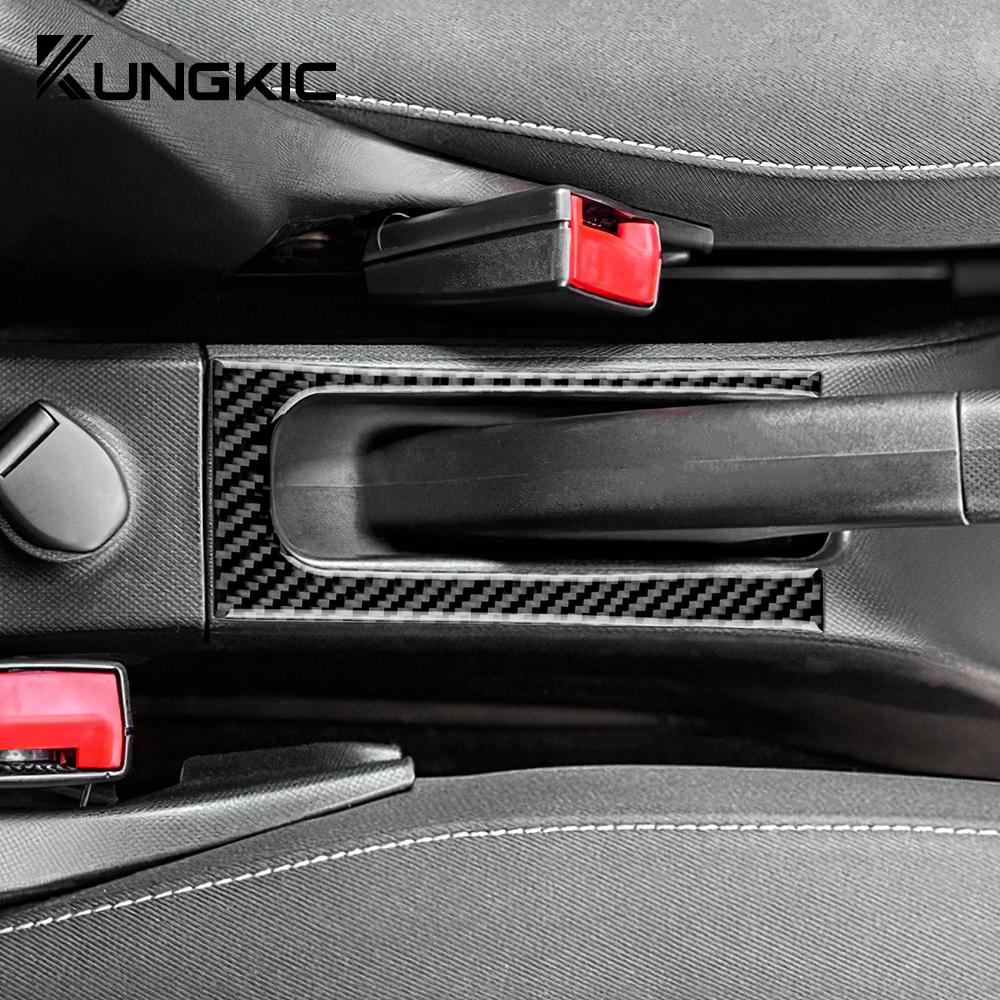 Real Soft Carbon Fiber Sticker For Mercedes Benz Smart 453 Fortwo/Forfour 2016-2025 Car Gear Handbrake Panel Trim Accessories