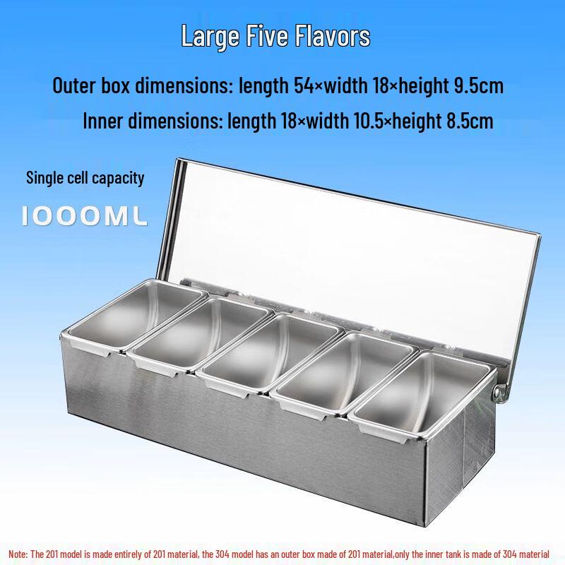 Stainless Steel Multi-Compartment Seasoning Box