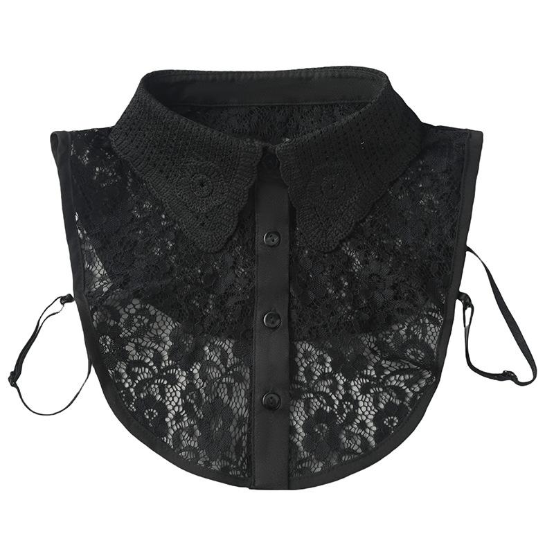 Solid Color Hollow Lace Fake Collar Female, Versatile Fake Collar Decorative Collar, Can Be Matched With Sweater Shirt Fake Collar