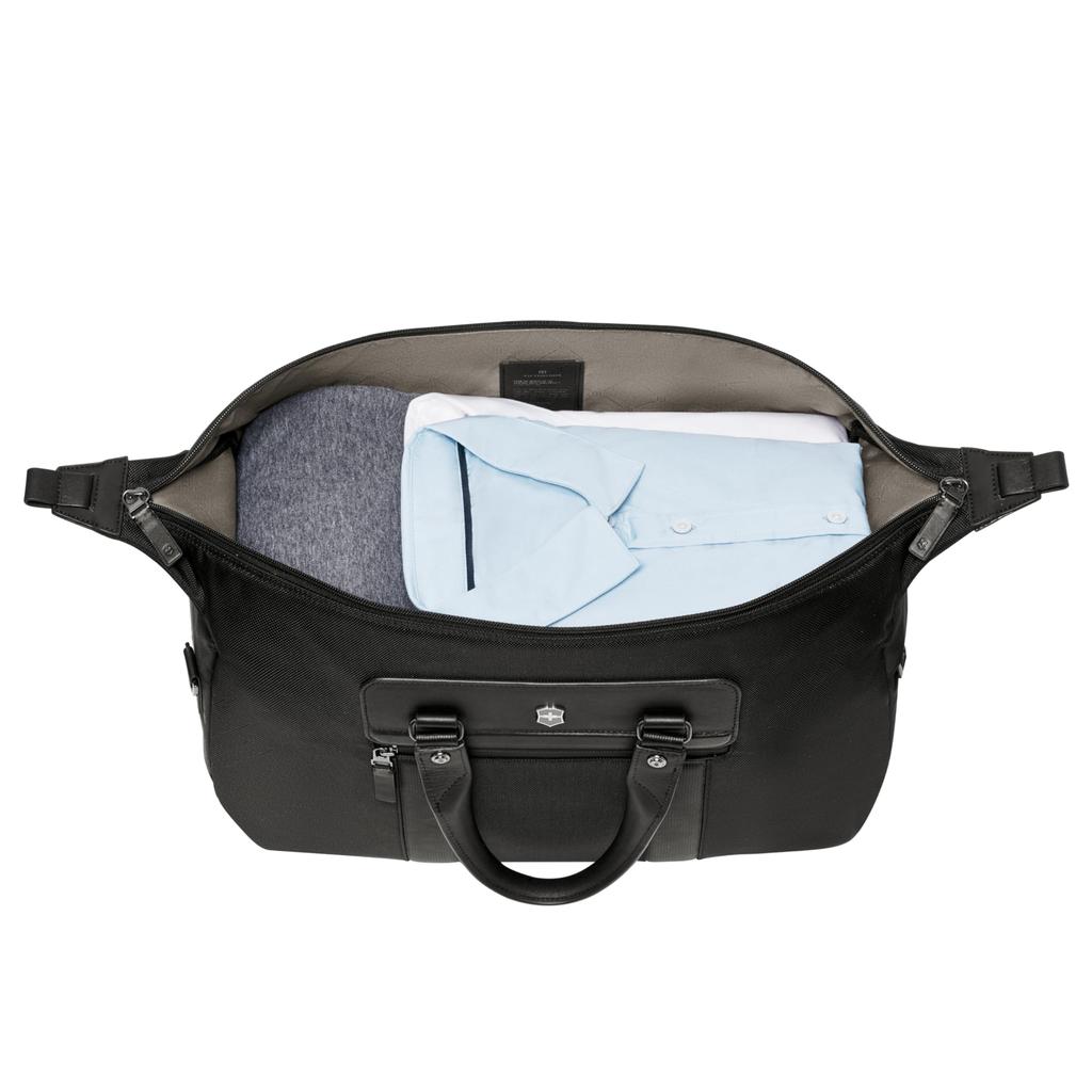 Victorinox Architecture Urban2 Compact Weekender Business Travel Duffel Bag with Antibacterial Trolley Personalized Black Bag, Lining, Sleeve, Design,