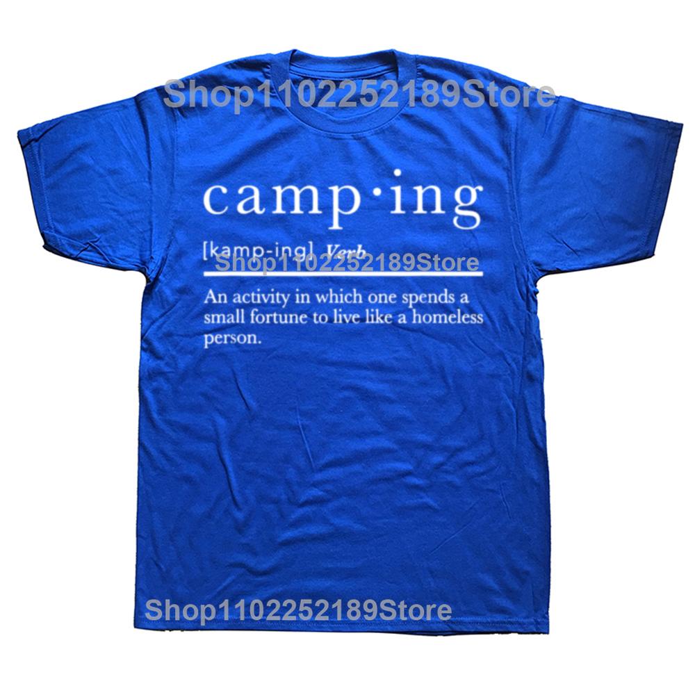 Lustige Camping Definition Camp Grafik T-Shirts Herren Damenmode Lässiges Übergroßes T-Shirt 100% Baumwolle Lockeres Übergroßes T-Shirt