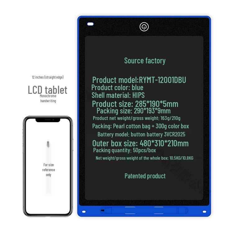 LCD Writing Tablet: 8.5/10/12 Inch Electronic Drawing & Painting Board for Kids - Hand-drawn & Blackboard Style.
