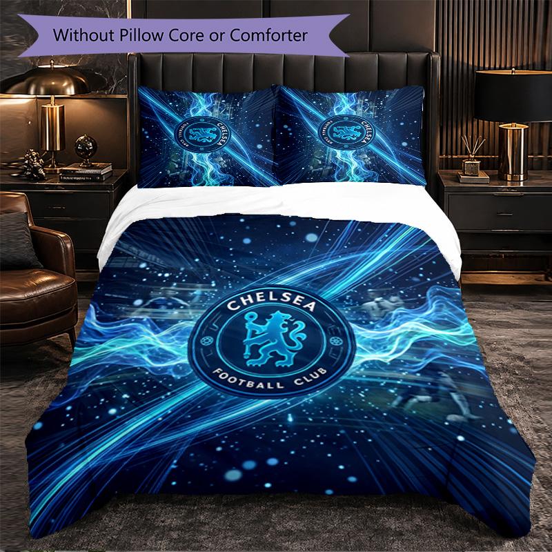 Set Biancheria da Letto Chelsea FC Modello 3 Pezzi Morbida Copripiumino in Microfibra con Federe per Camera da Letto