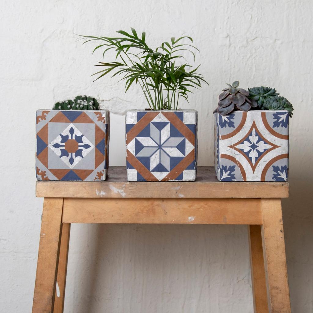 Betonowa Doniczka Azulejos 11Cm
