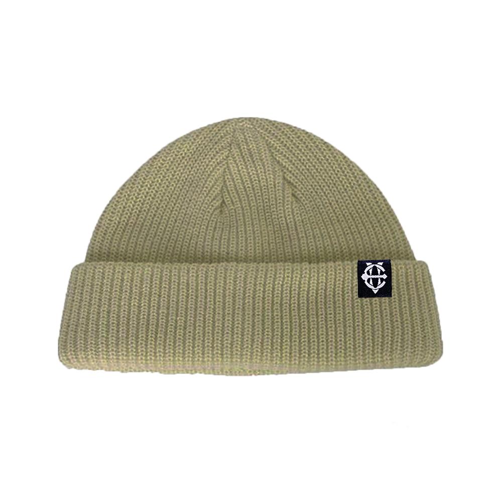 EIGHTVOLUME Ev Knit Ribbed Short Beanie (Beige)