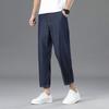 Lyocell Anti-fading High-end Wide-leg Jeans For Men, Loose Straight Stretch Stretch Summer Eight-nine-point Jeans